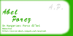 abel porcz business card